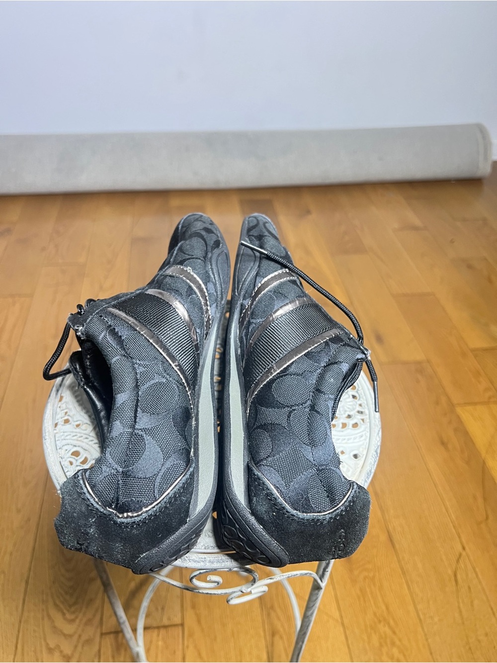 Coach Black Signature Logo Lace-Up Sneakers - Picture 5 of 9